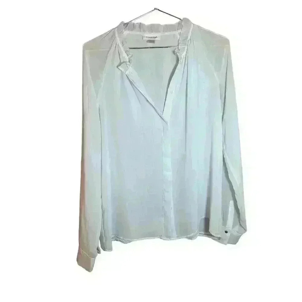 Calvin Klein Blouse size large length 27in p2p 22in